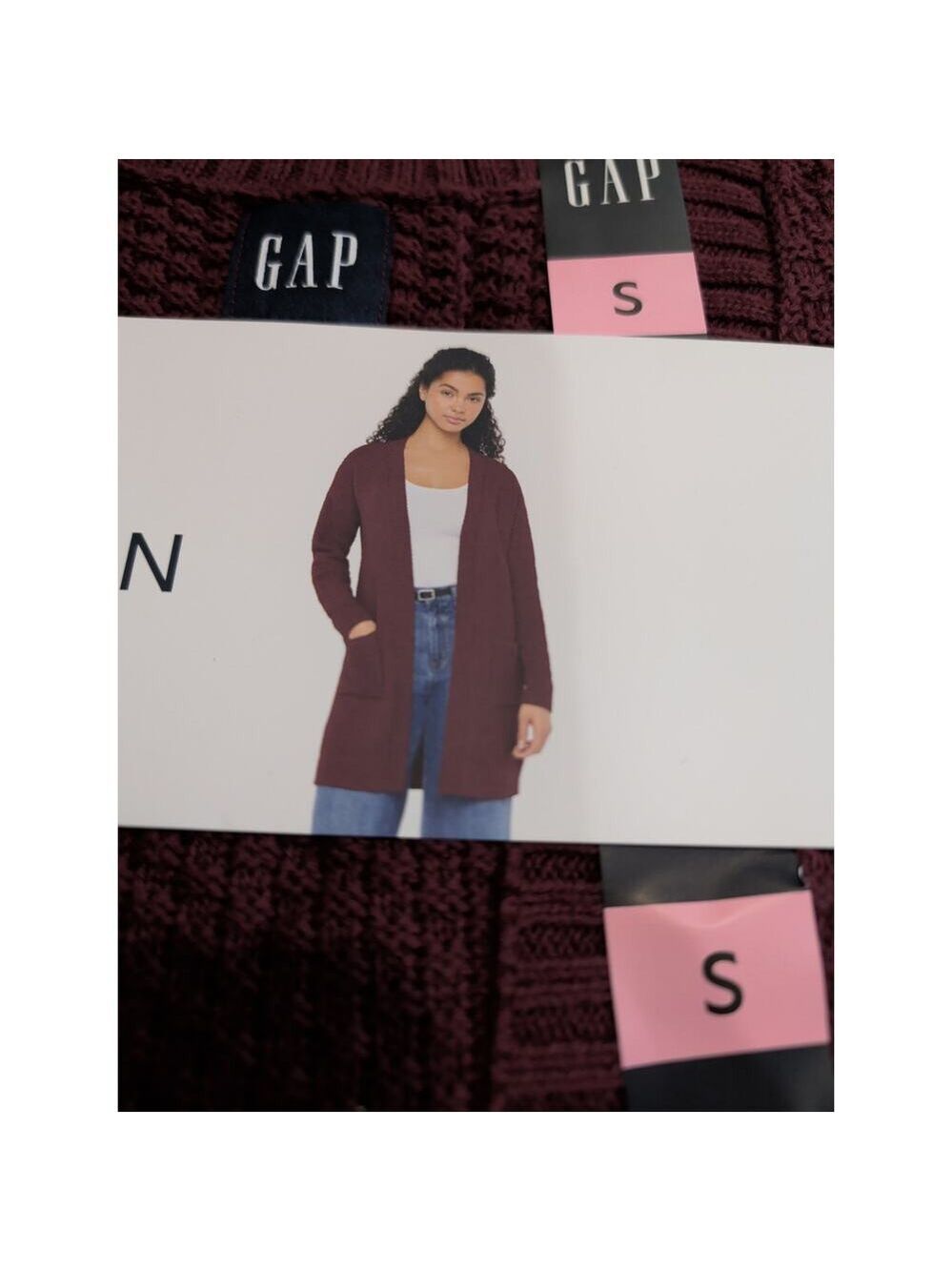 Gap Women's Long Sleeve Cardigan Red Burgundy Size S - Picture 2 of 4